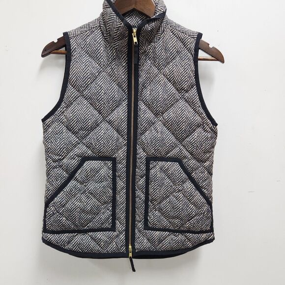 J Crew Gorpcore Minimalist Lagenlook Womens Down Vest Size XXS Full Zip - Picture 1 of 12